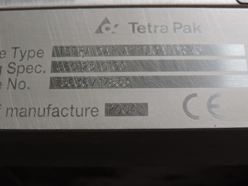 Tetra Pak cap applicator TCAP 45 re-conversion to HeliCap 27 ...
